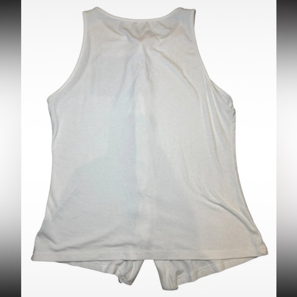 White Jersey Button Top - Picture 3 of 3